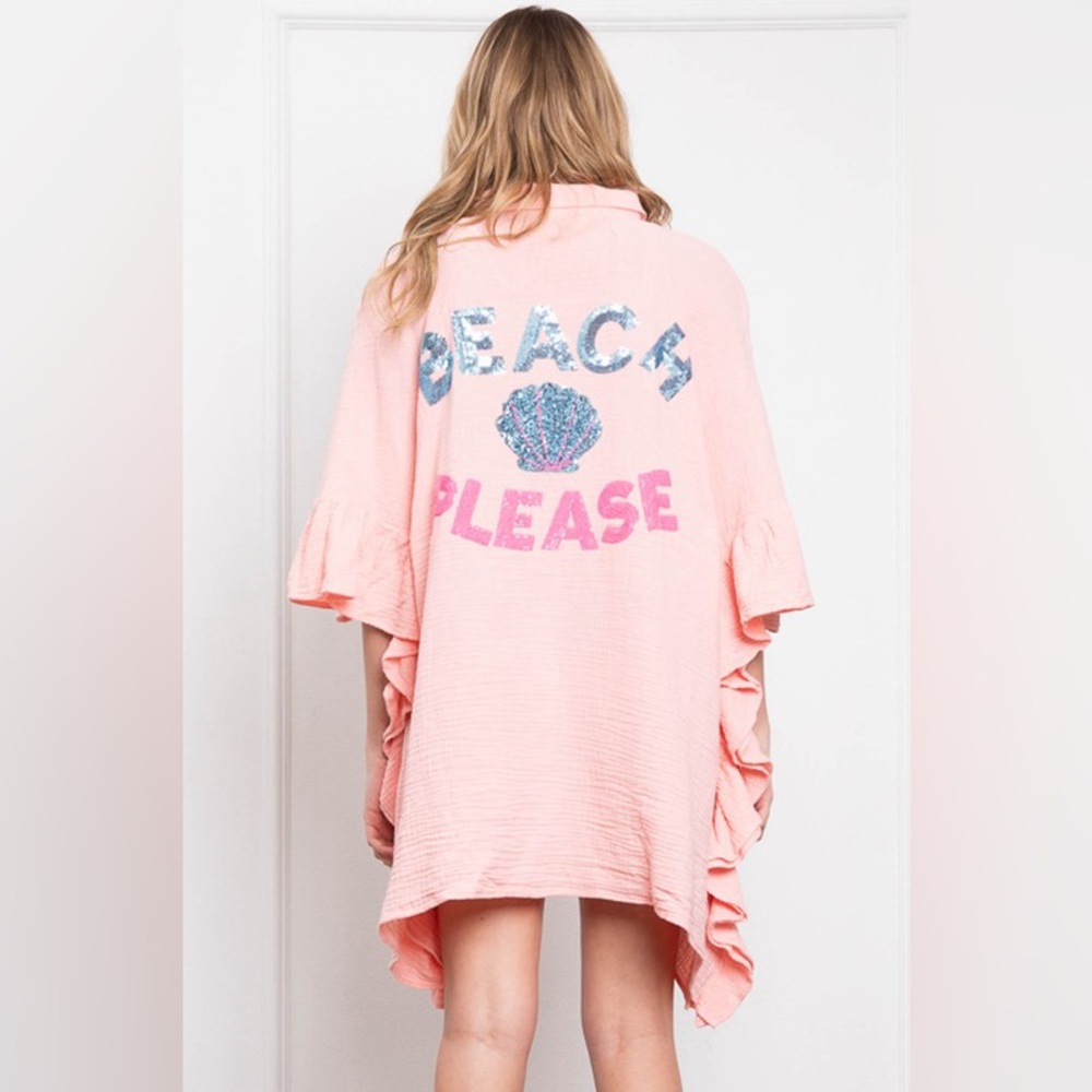 #22 New! Cotton Beach Cover-Up with Sequin Design